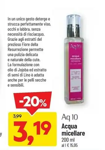 DPiù Aq 10 acqua micellare offerta