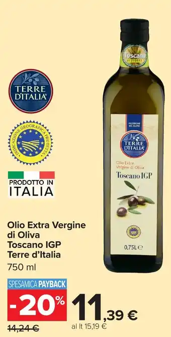 Carrefour Olio Extra Vergine di Oliva Toscano IGP Terre d'Italia offerta