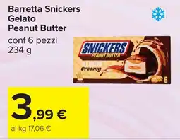 Carrefour Barretta Snickers Gelato Peanut Butter offerta