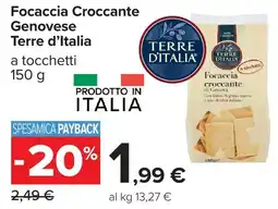 Carrefour Focaccia Croccante Genovese Terre d'Italia offerta