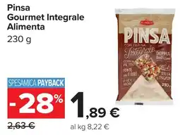 Carrefour Pinsa Gourmet Integrale Alimenta offerta