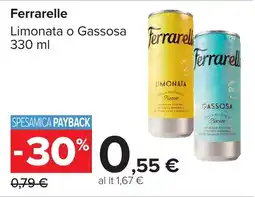 Carrefour Ferrarelle Limonata o Gassosa offerta