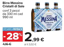Carrefour Birra Messina Cristalli di Sale offerta