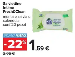 Carrefour Salviettine Intime Fresh&Clean offerta