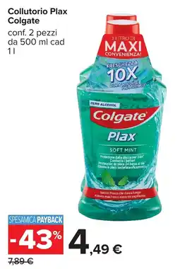 Carrefour Collutorio Plax Colgate offerta