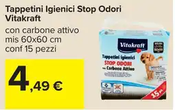 Carrefour Tappetini Igienici Stop Odori Vitakraft offerta