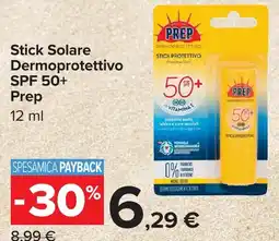 Carrefour Stick Solare Dermoprotettivo SPF 50+ Prep offerta