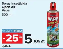 Carrefour Spray Insetticida Open Air Vape offerta