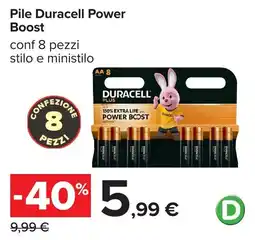 Carrefour Pile Duracell Power Boost offerta