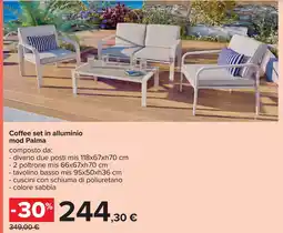 Carrefour Coffee set in alluminio mod Palma offerta
