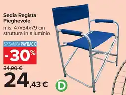 Carrefour Sedia Regista Pieghhevole offerta