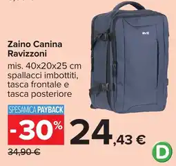 Carrefour Zaino Canina Ravizzoni offerta