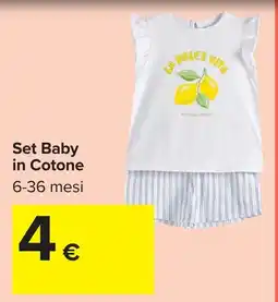 Carrefour Set Baby in Cotone offerta