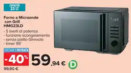 Carrefour Forno a Microonde con Grill HMG23LD offerta