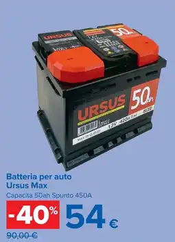 Carrefour Batteria per auto Ursus Max offerta
