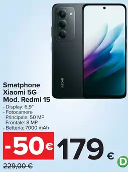 Carrefour Smatphone Xiaomi 5G Mod. Redmi 15 offerta