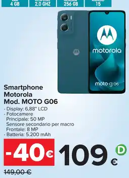 Carrefour Smartphone Motorola Mod. MOTO G06 offerta