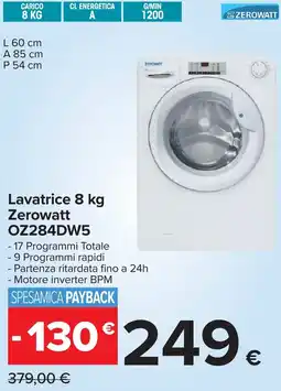 Carrefour Lavatrice 8 kg Zerowatt offerta
