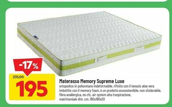 Materasso memory supreme luxe