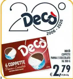 Deco Supermercati Decò Coppette Panna e Cioccolato offerta
