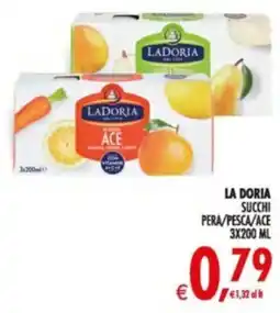 Deco Supermercati LA DORIA SUCCHI PERA/PESCA/ACE offerta