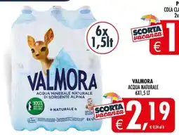 Deco Supermercati VALMORA ACQUA MINERALE NATURALE offerta