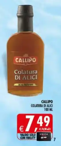 Deco Supermercati CALLIPO Colatura DI ALICI offerta