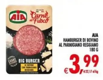 Deco Supermercati AIA HAMBURGER DI BOVINO AL PARMIGIANO REGGIANO offerta