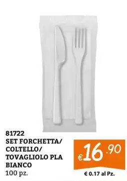 Zona SET FORCHETTA/COLTELLO/TOVAGLIOLO PLA BIANCO offerta