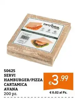 Zona Servi hamburger/pizza cartamica avana offerta
