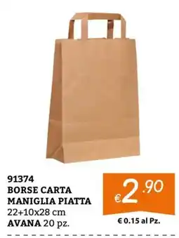 Zona BORSE CARTA MANIGLIA PIATTA offerta