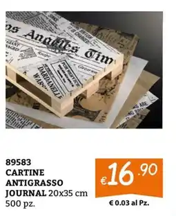 Zona CARTINE ANTIGRASSO JOURNAL offerta