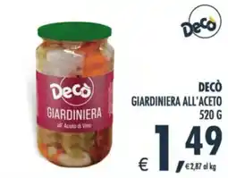 Deco Supermercati Decò Giardiniera all'Aceto di Vino offerta