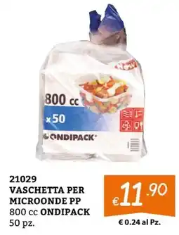Zona VASCHETTA PER MICROONDE PP ONDIPACK offerta