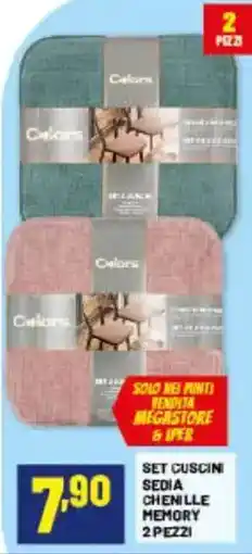 Risparmio Casa Colors Set Cuscini Sedia Chenille Memory offerta