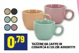 Risparmio Casa Tazzine da caffè in ceramica 6 colori assortiti offerta