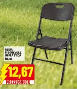 Risparmio Casa Sedia pieghevole in plastica nera offerta