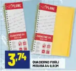 Risparmio Casa QUADERNO FOGLI PLANE offerta