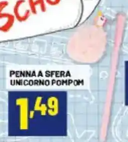 Risparmio Casa Penna a sfera unicorno pompom offerta