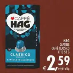 Deco Supermercati HAG CAFFÈ CLASSICO offerta