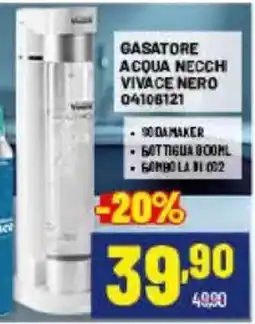Risparmio Casa GASATORE ACQUA NECCHI VIVACE NERO offerta
