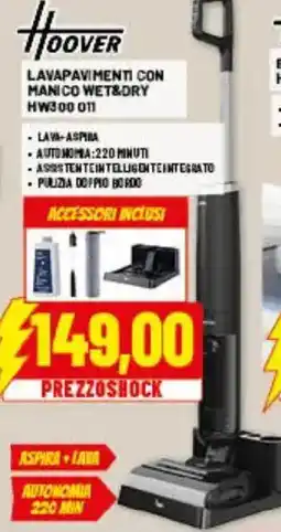Risparmio Casa Hoover Lavapavimenti con Manico Wet&Dry HW300 011 offerta