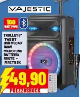 Risparmio Casa VAJESTIC TROLLEY 8" TWS BT USB MSDAX offerta