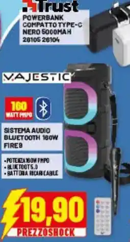 Risparmio Casa MAJESTIC SISTEMA AUDIO BLUETOOTH 180W offerta