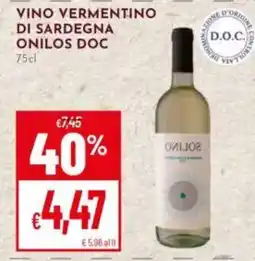Pan Vino Vermentino di Sardegna Onilos DOC offerta