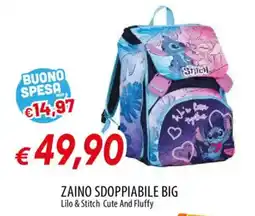 Galassia ZAINO SDOPPIABILE BIG Lilo & Stitch Cute And Fluffy offerta