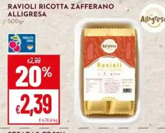 Pan Ravioli Ricotta Zafferano Alligresa offerta