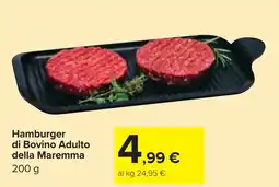 Carrefour Market Hamburger di Bovino Adulto della Maremma offerta