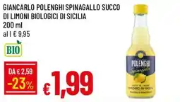 Galassia Giancarlo Polenghi Spinagallo Succo di Limoni Biologici di Sicilia offerta