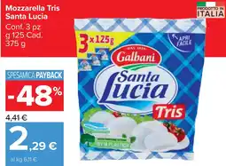 Carrefour Market Mozzarella Tris Santa Lucia offerta